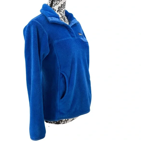 Patagonia Polartec Thermal Pro Fleece Pullover Jacket Cobalt Blue Cozy Snap-T - Picture 5 of 13